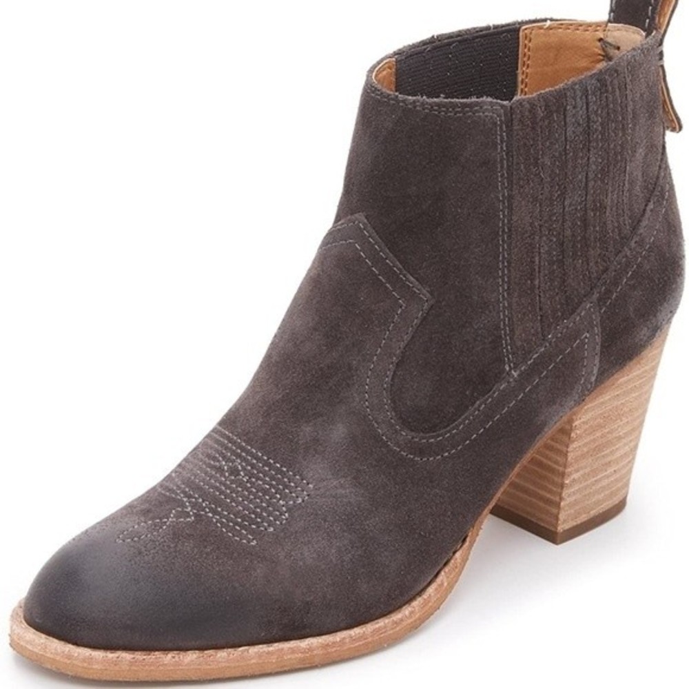 Dolce Vita Jones Cowboy Boots Ankle Suede Heeled Western Bohemian